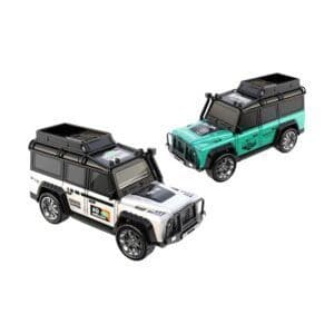 Trasped 1:64 Defender-Style Mini RC Car (White & Green) – 5-Channel Alloy Electric Remote Control Desktop Car