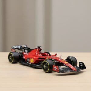 Bburago Ferrari SF-23 F1 Charles Leclerc #16 Diecast Car 1:24 Scale with Helmet – Official 2023 Model