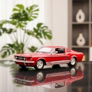 Maisto 1967 Ford Mustang GT Cherry Red 1:24 Scale Diecast Car – Official Licensed Collectible Model