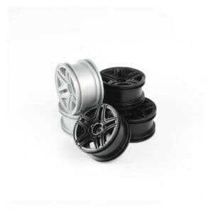 MN Model Metal Wheel Hub (Set of 4) – Black / Grey Upgrade Parts for MN99S, MN86S, MN90 & WPL