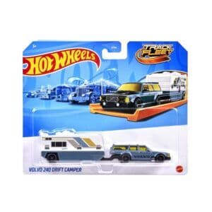 Hot Wheels Track Fleet – Volvo 240 Drift Camper 1:64 Die-Cast Cab & Trailer