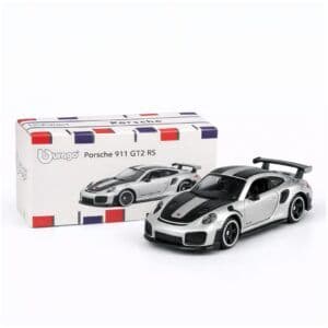 Bburago Porsche 911 GT2 RS – Silver | 1:64 Scale Official Die-Cast Sports Car Model