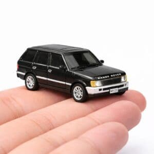 Mini RC Range Rover–Style SUV | 1:64 Scale Die-Cast Metal Remote Control Car – Black