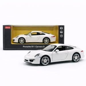 Porsche 911 Carrera S White 1:24 Scale Die-Cast Car | Rastar Licensed Alloy Model with Openable Doors, Pull-Back, Lights & Sound (India)