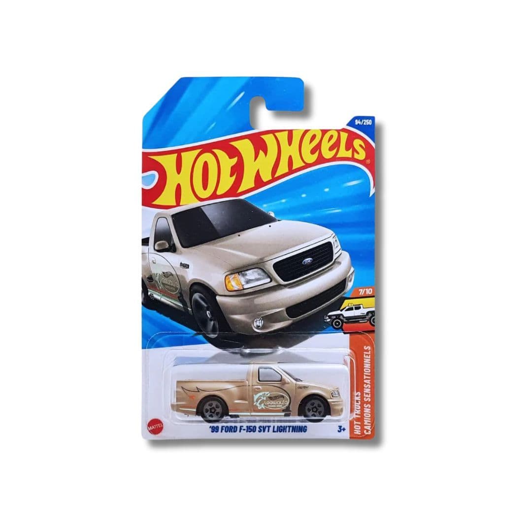 Hot Wheels ’99 Ford F-150 SVT Lightning – 2025 Hot Trucks | 1:64 Scale Diecast (Carded)