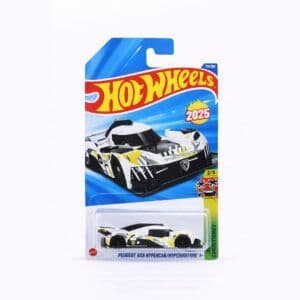 Hot Wheels Peugeot 9X8 Hypercar – White/Black | 1:64 Scale Diecast | Exotics Series | Mainline | 174/250 (Imported)