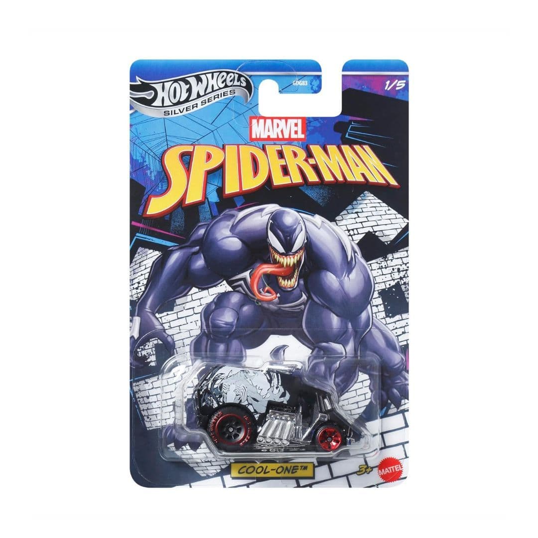 Hot Wheels Cool-ONE – Marvel Spider-Man (Silver Series 1/5) | 1:64 Die-Cast Venom Edition