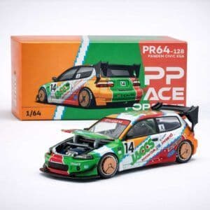 POP RACE PR64-128 Pandem Honda Civic EG6 JACCS v1.5 – 1:64 Premium Die-Cast Model (Widebody JDM)