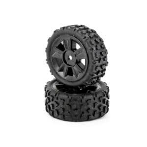 Original MJX 1415B1 wheel & tyre set (2pcs)—pre-glued for quick installation with strong grip and durability.