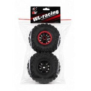 WLtoys RC Crawler Tyre & Wheel Set (Pre-Glued) – 1/10 Off-Road Tires with Sponge Insert for 104020 / 104010 / 104006 / 104026 | India