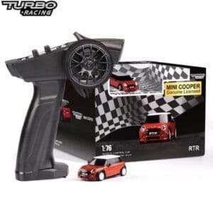 Turbo Racing Licensed Mini Cooper F56 1/76 RC Car | Mini Remote Control Racing Car with Gyro & Lights