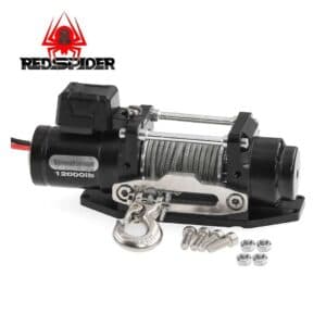 RED Spider RC Electric Winch with Wireless Remote for 1/8, 1/10 & 1/12 Scale Crawlers