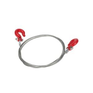 820mm Steel Tow Rope with Red Hooks for 1/10 RC Rock Crawlers & Monster Trucks