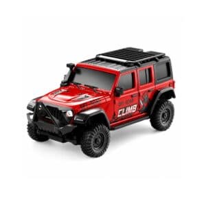 HB Toys Jeep Wrangler Rubicon R4307 1/43 Scale 4WD RTR Mini RC Crawler with APP Control – Red