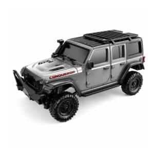 HB Toys Jeep Wrangler Rubicon R4308 1/43 Scale 4WD RTR Mini RC Crawler with APP Control – Grey