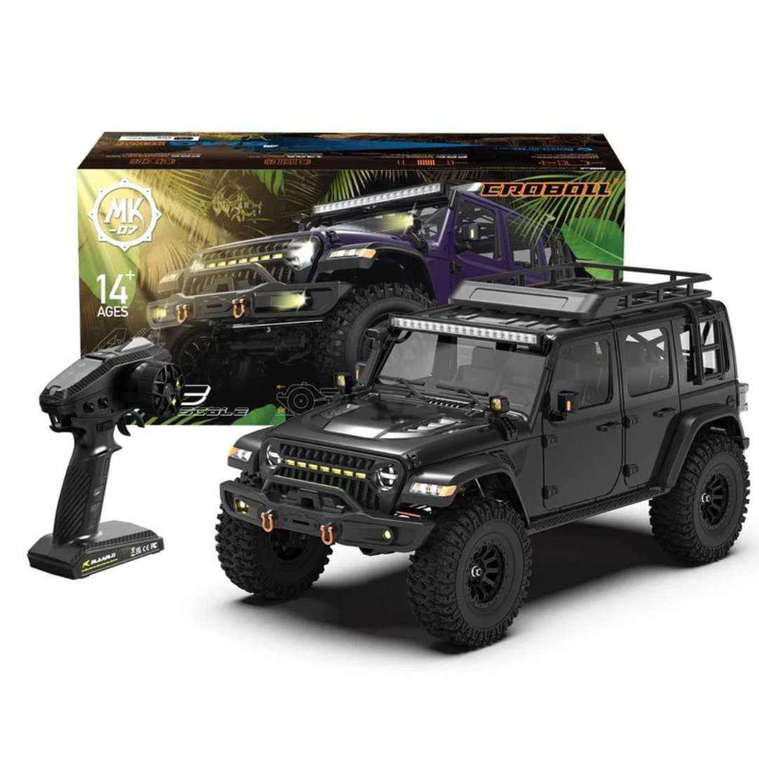 MK-07 V2 1/7 Scale 4WD Brushless RTR RC Rock Crawler – FOC Sensored Power | India (Black)