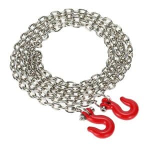 Metal Trailer Chain with Tow Hook for 1/10 & 1/12 RC Rock Crawlers