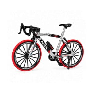 1:10 Scale Metal Die-Cast Racing Bicycle Model – Silver & Red | Collectible Display Bike