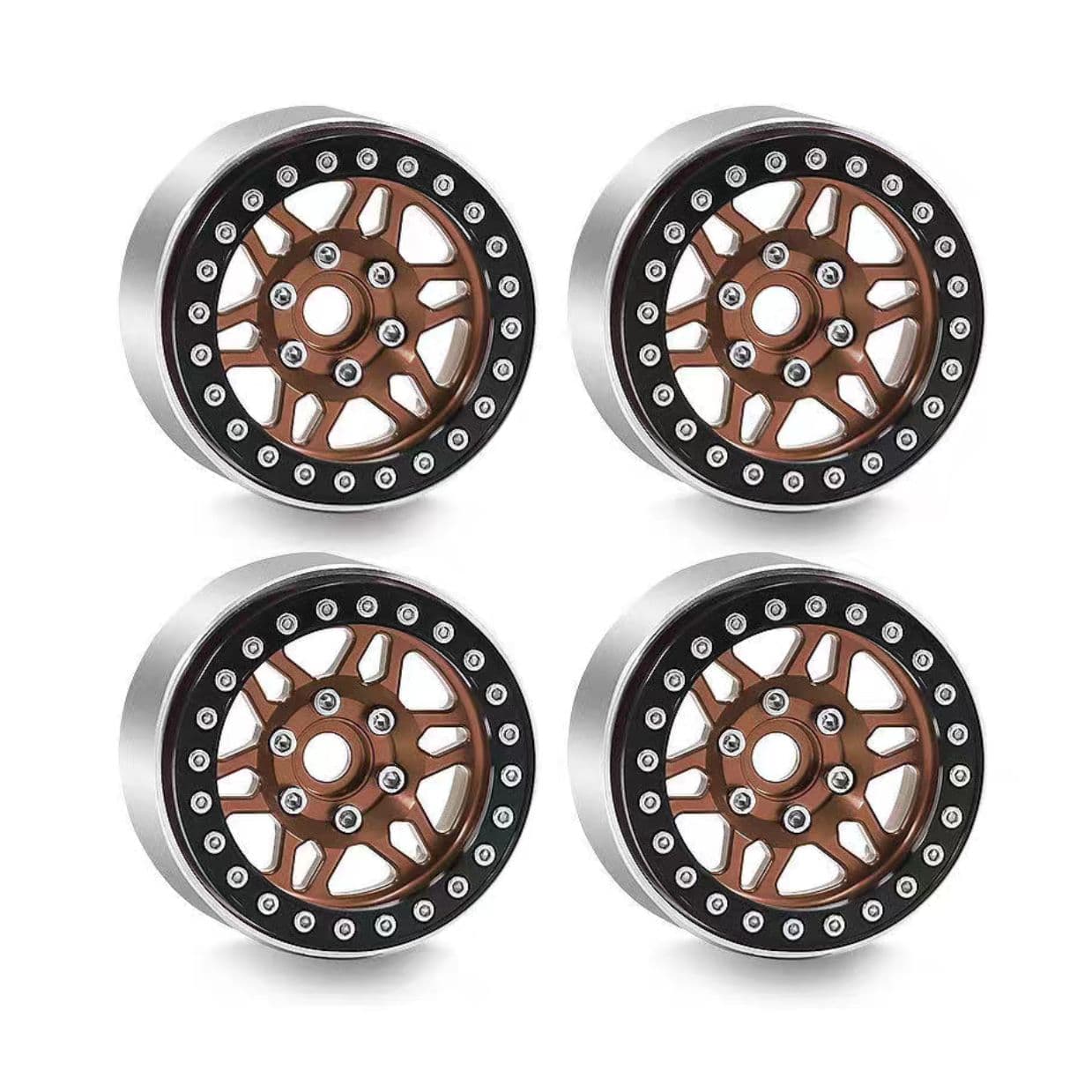 1.9 Inch Red Spider Premium Bronze and Red Beadlock Wheels for 1/10 RC Crawler | India