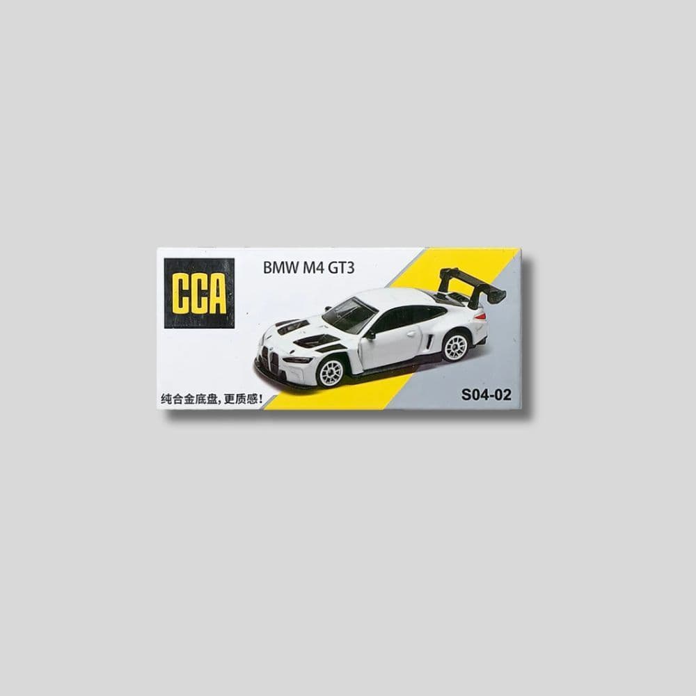CCA BMW M4 GT3 – White/Black | 1:64 Scale Die-Cast Racing Car India