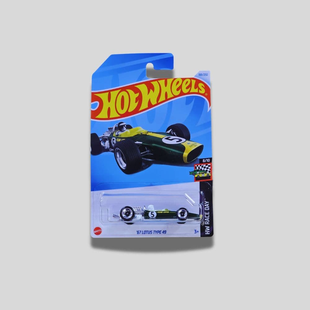 Hot Wheels ’67 Lotus Type 49 – Race Day Series – Mainline 2024 (188/250) – 1:64 Scale Die-Cast