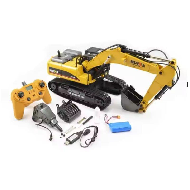 Huina 1580 V4 1:14 Scale Full-Metal RC Excavator – 23 Channel with Interchangeable Tools (India)