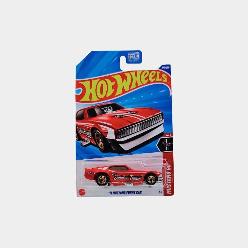 Hot Wheels 2025 – ’71 Mustang Funny Car | Mustang 60th Anniversary Series | Red | 1:64 Die-Cast | 175/250