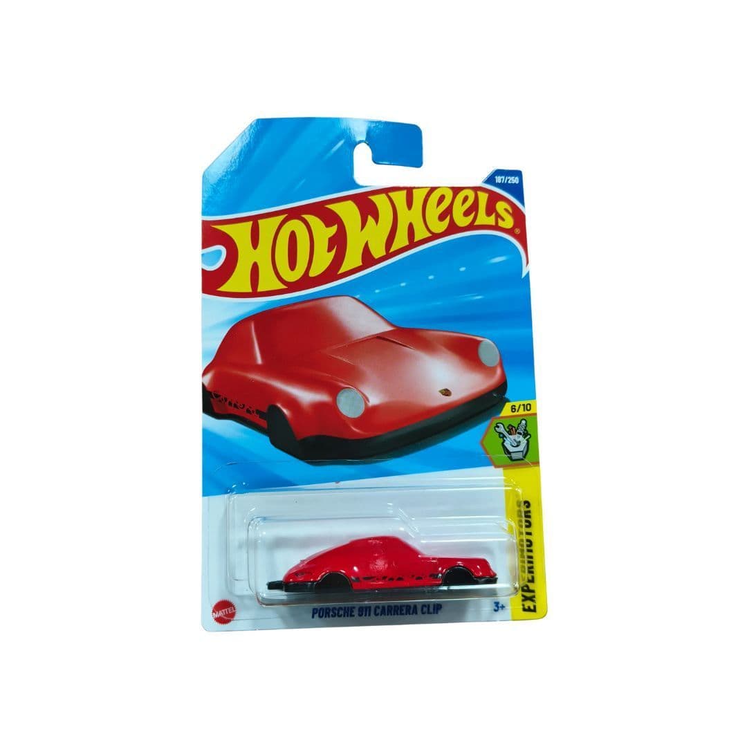 Hot Wheels Porsche 911 Carrera Clip – 2025 HW Experimotors 6/10 | Collector #187/250 – Red Keychain Car