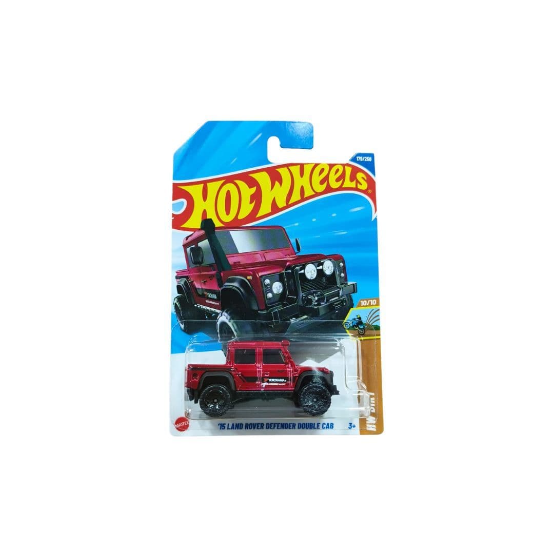 Hot Wheels ’15 Land Rover Defender Double Cab – HW Hot Trucks 10/10 | Collector #171/250 – Red Off-Road 4×4