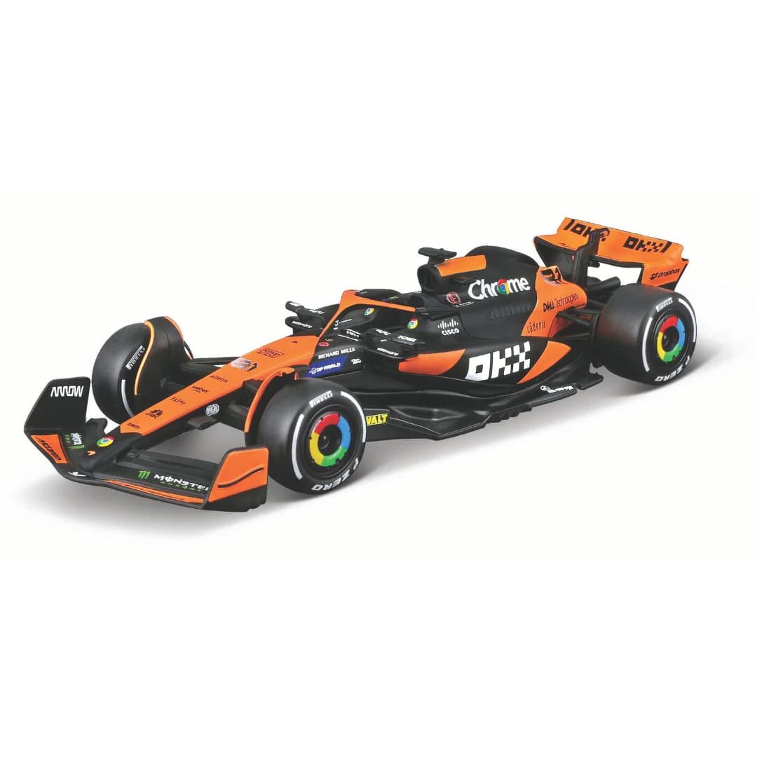 Bburago McLaren F1 MCL38 Oscar Piastri #81 Diecast Car 1:43 Scale with Helmet – Miami GP 2024 Edition
