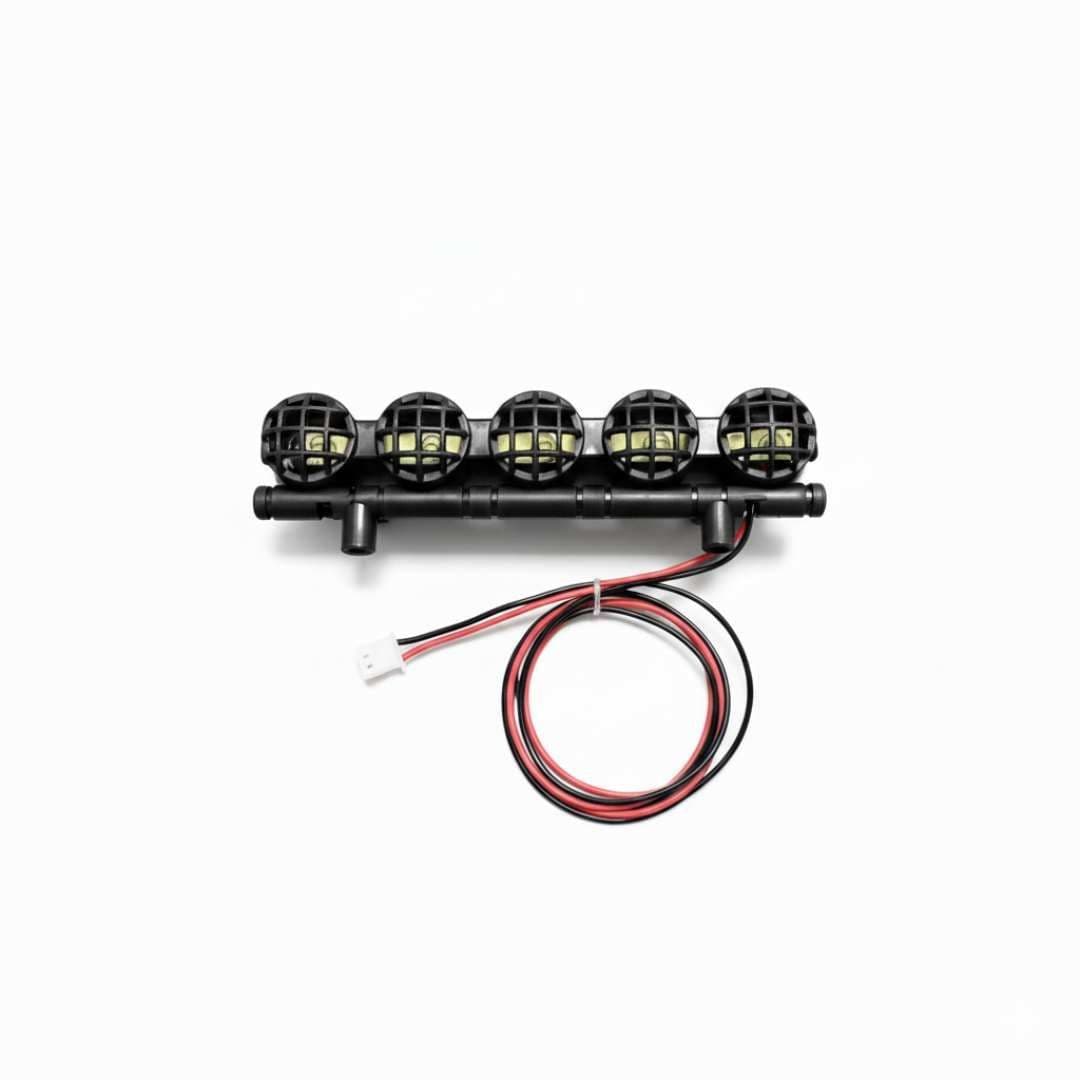 MN RC Car LED Light Kit Roof Bar – 5-LED Off-Road Lamp Set for 1:12 & 1:18 Scale RC Cars (WPL & MN Compatible)