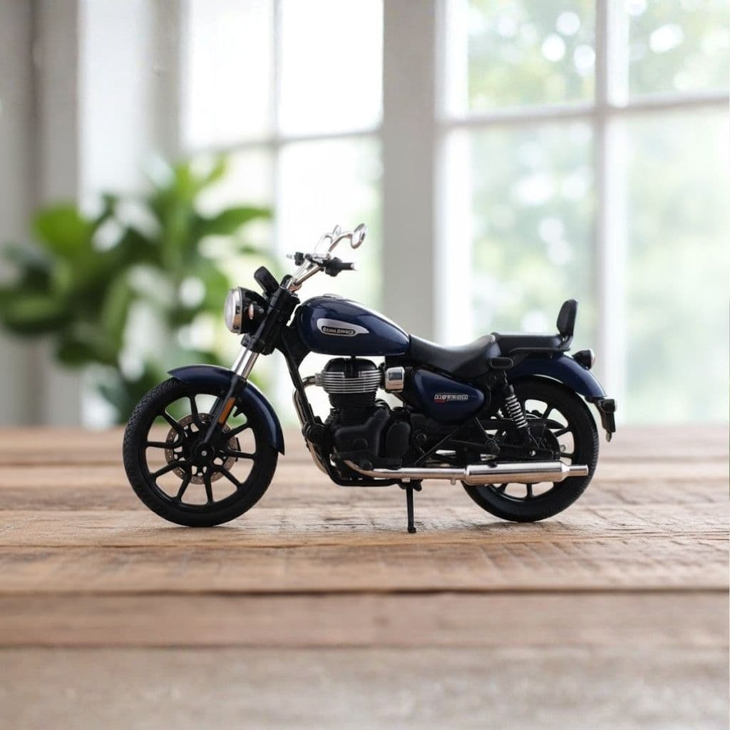 Maisto Royal Enfield Meteor 350 Stellar Blue Diecast Bike 1:12 Scale – Official Licensed Collectible Model