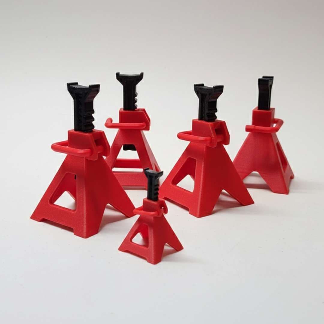 Mini Jack Stands Functional (Set of 2) – 1:10 / 1:18 / 1:24 Scale Garage Accessory (ABS Material)