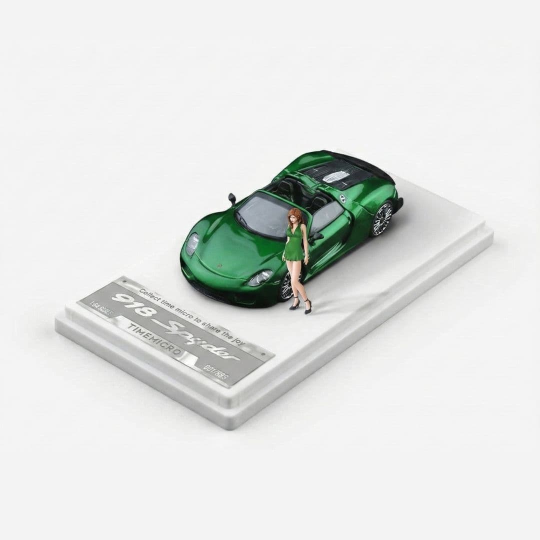 TimeMicro Porsche 918 Spyder 1:64 Diecast Model Car – Metallic Green (TM643527) | Premium Collectible | India