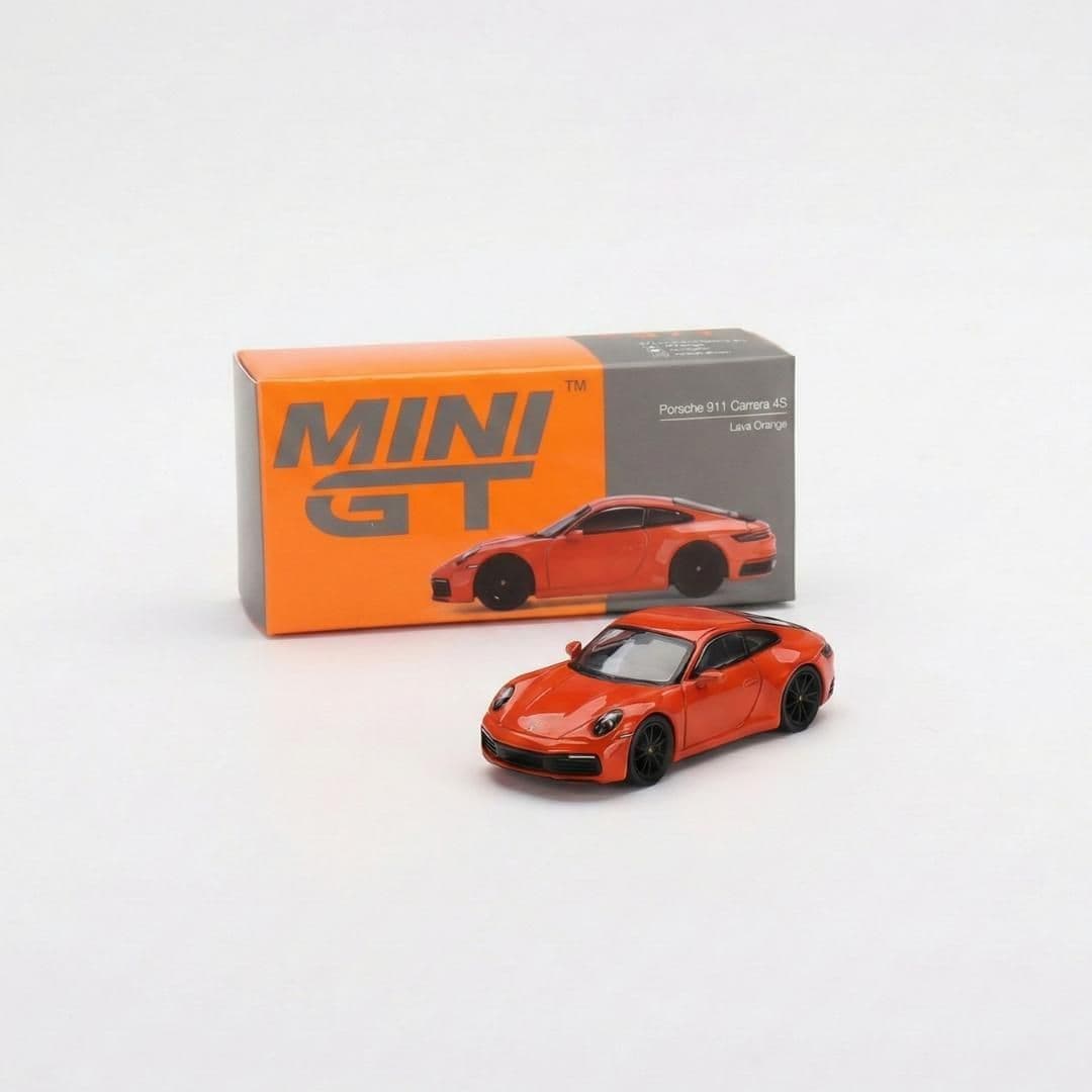 Mini GT Porsche 911 (992) Carrera 4S – Lava Orange (1:64 Imported Model)