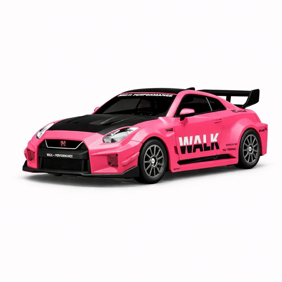 Hstar 1:43 Nissan GT-R Liberty Walk RC Drift Car 4WD with Gyro & LED – Pink