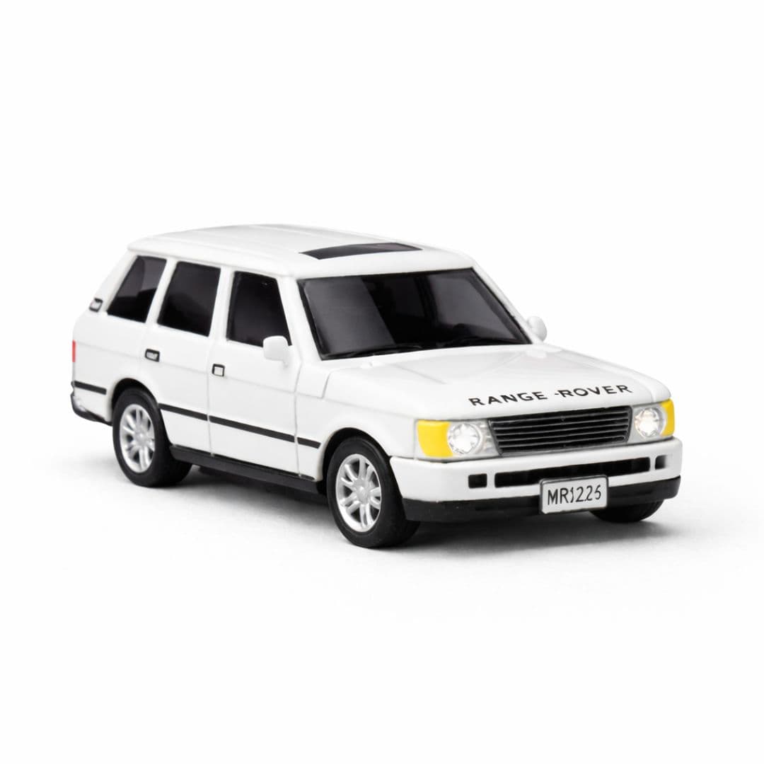 Mini RC Range Rover–Style SUV | 1:64 Scale Die-Cast Metal Remote Control Car – White (2.4GHz)