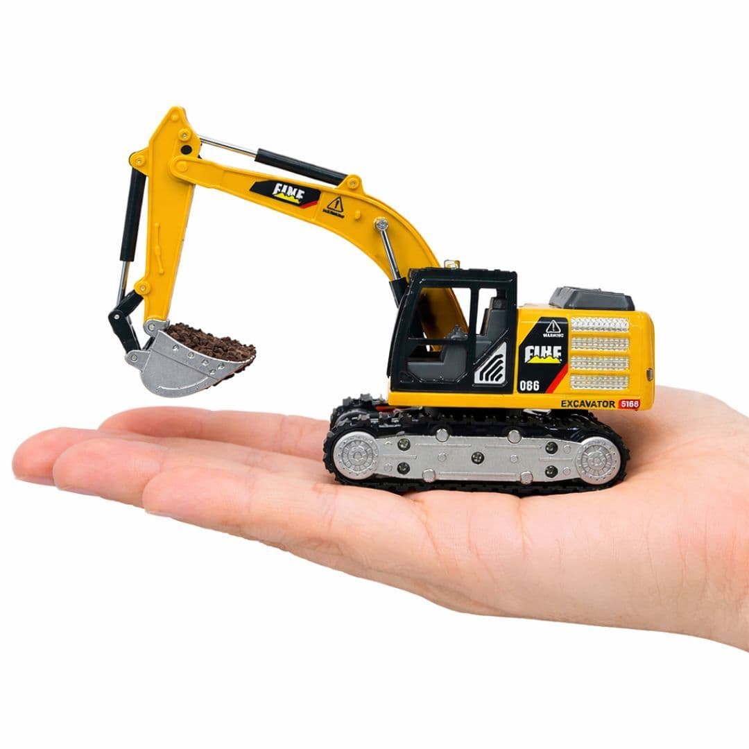 TRASPED HG4-413 1:64 Scale Mini RC Excavator | Alloy Bucket | 270° Rotation | App Control | Lights & Sound
