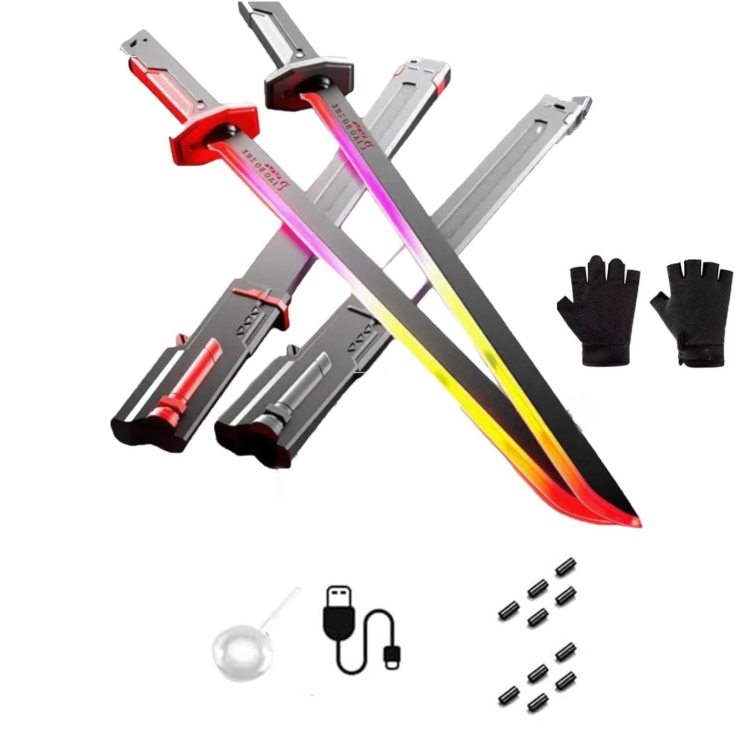 Sparkblade Master Sword with Sparks & Smoke – LED Light-Up Fake Katana for Cosplay