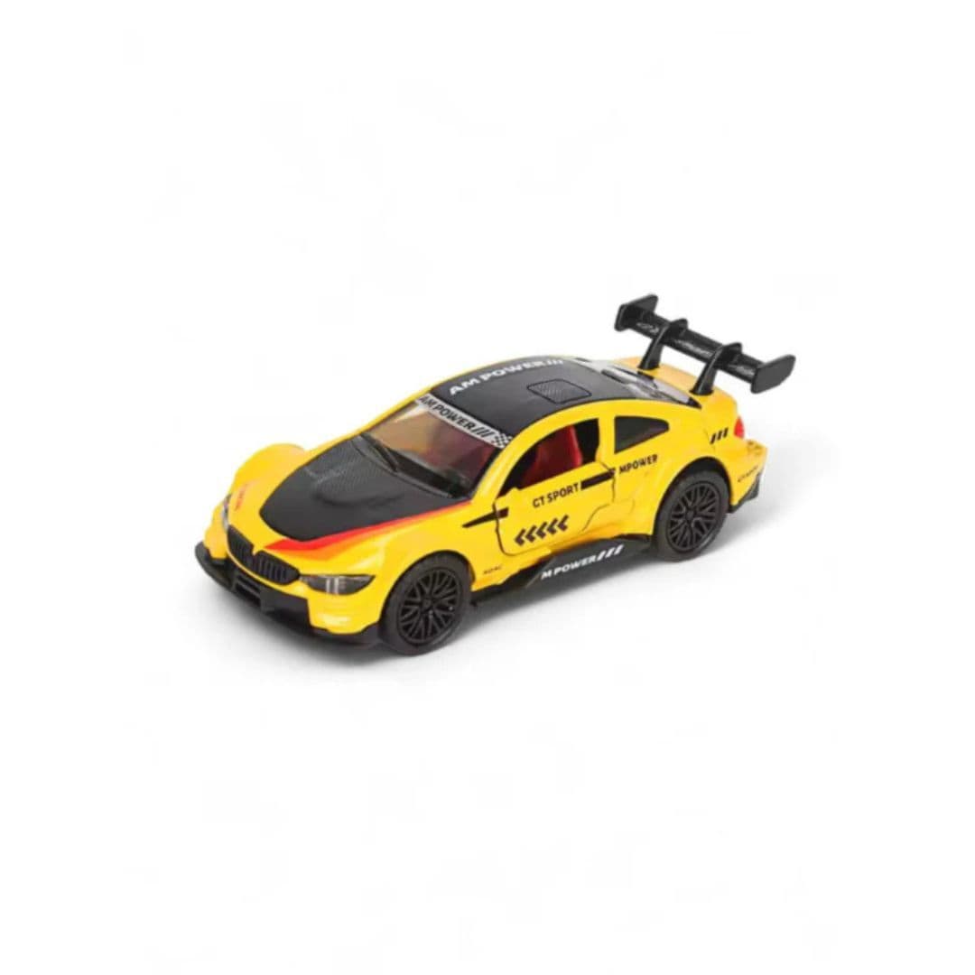 BMW M4 Die-Cast Model Car – 1:36 Scale (Yellow Racing Edition)
