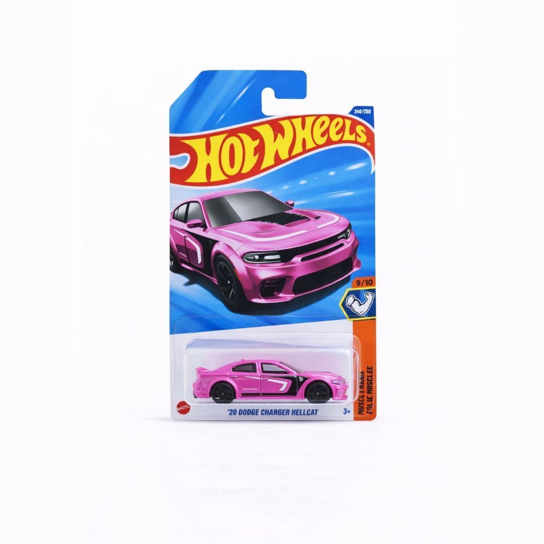 Hot Wheels ’20 Dodge Charger Hellcat – Pink | 1:64 Scale Diecast | Muscle Mania Series | 2025 | 240/250 (Imported)