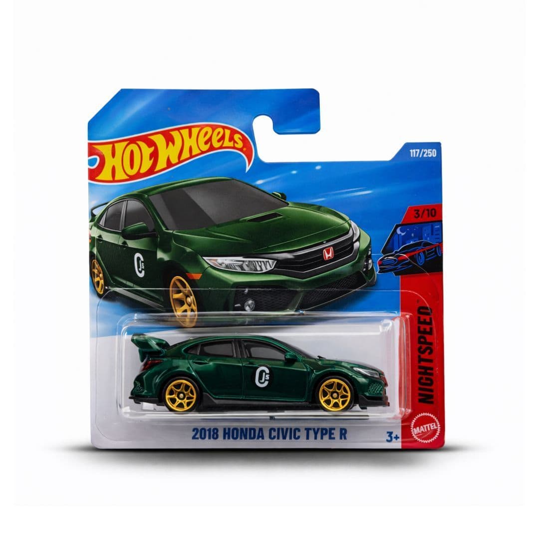 Hot Wheels 2018 Honda Civic Type R – Green | International Short Card (Import) | 1:64 Diecast