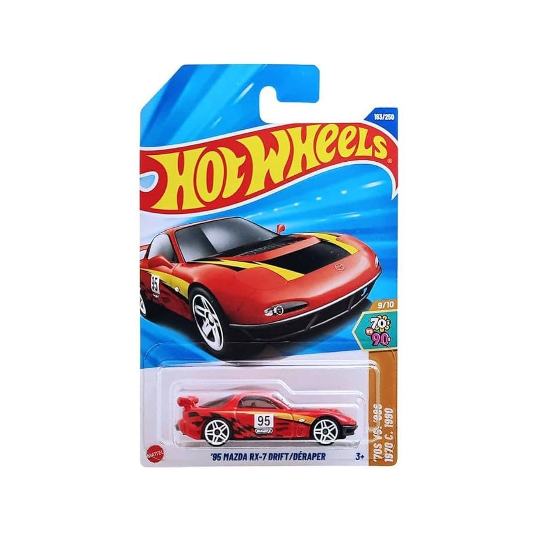 Hot Wheels 2025 ’95 Mazda RX-7 Drift/Deraper – 1:64 Scale 70s vs 90s Series 163/250 (9/10)