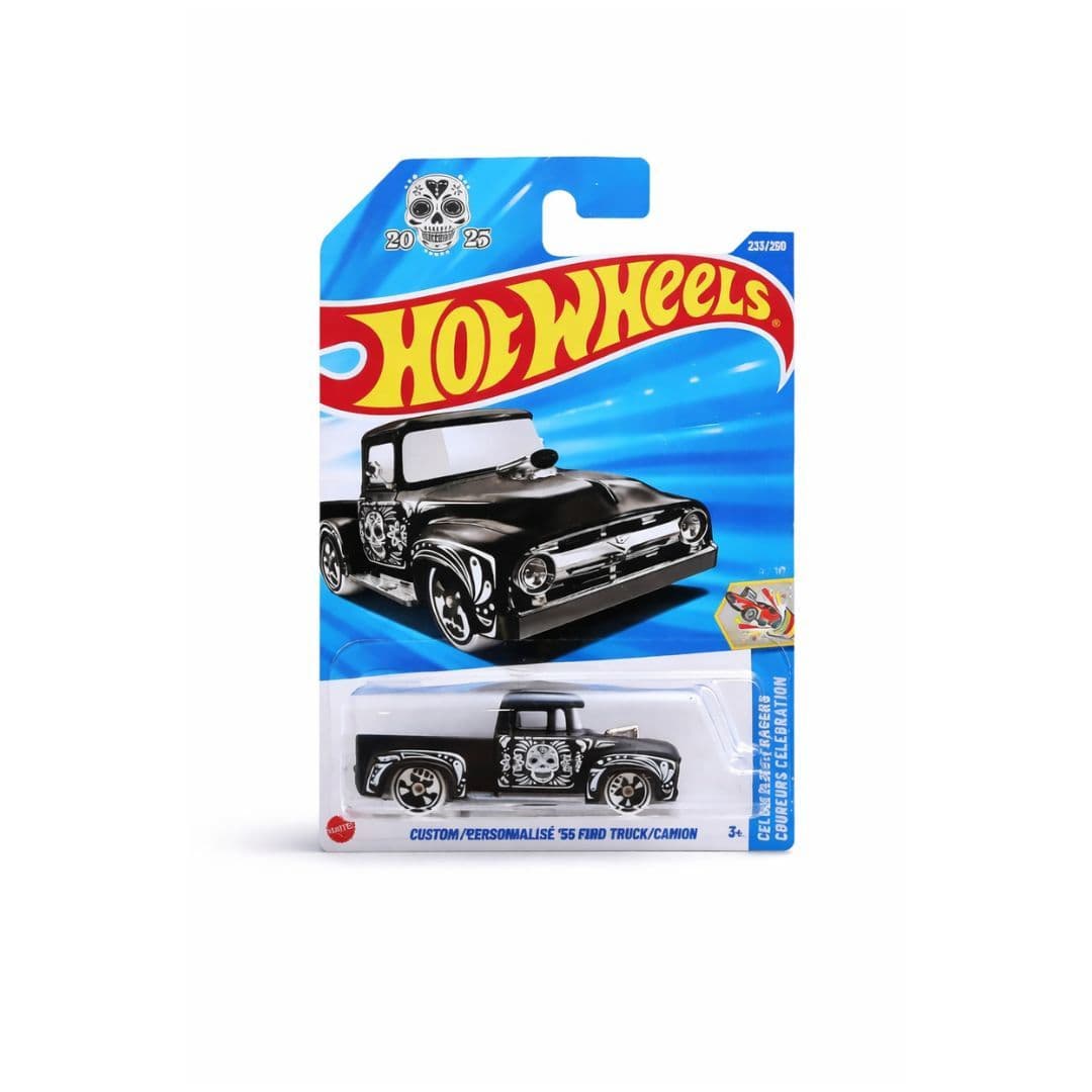 Hot Wheels Custom ’56 Ford Truck – Black | 1:64 Scale Diecast | Día de los Muertos Series | 2025 | 233/250 (Imported)