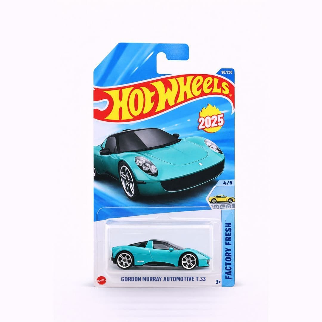 Hot Wheels Gordon Murray Automotive T.33 – 2025 Factory Fresh | 1:64 Scale Diecast (Carded)