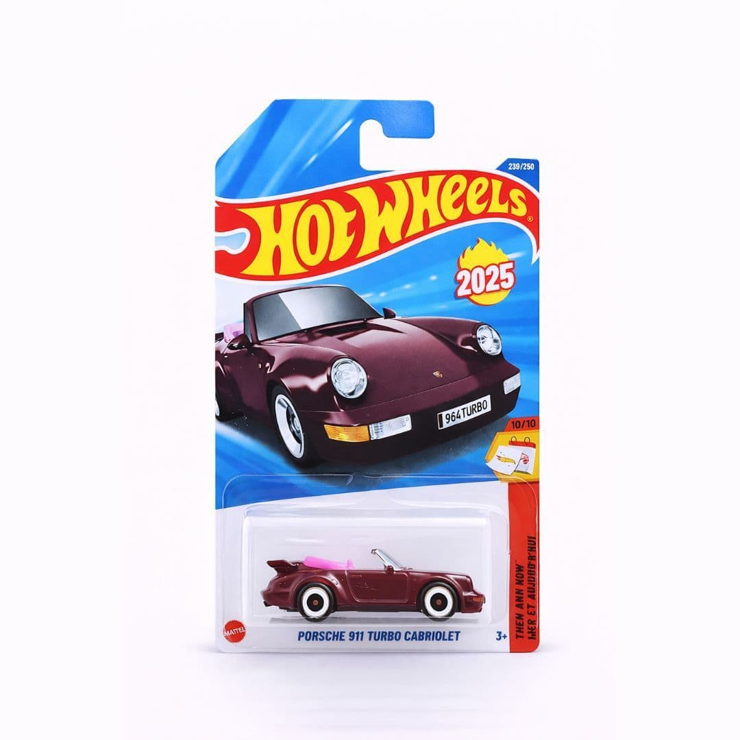 Hot Wheels Porsche 911 Turbo Cabriolet – 2025 Then & Now | 1:64 Scale Diecast (Carded)