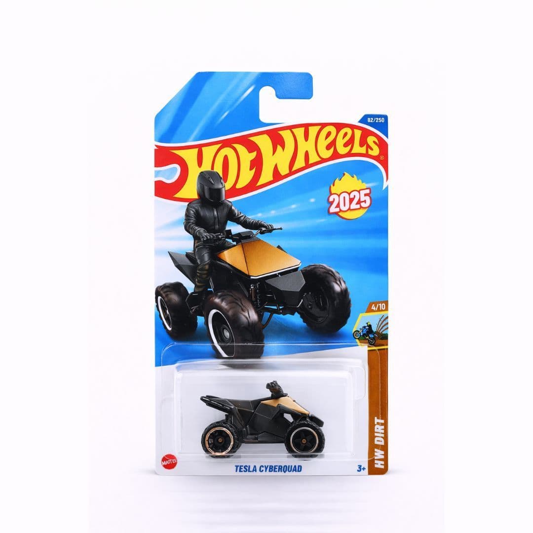 Hot Wheels Tesla Cyberquad – 2025 HW Dirt | 1:64 Scale Diecast (Carded)