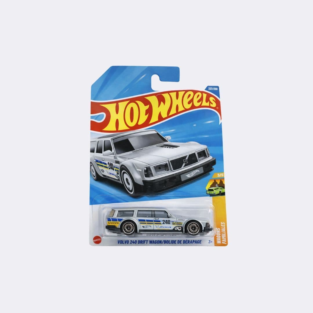 Hot Wheels Volvo 240 Drift Wagon – Silver | 1:64 Scale Diecast | HW Wagons Series | Mainline | 227/250 (Imported)