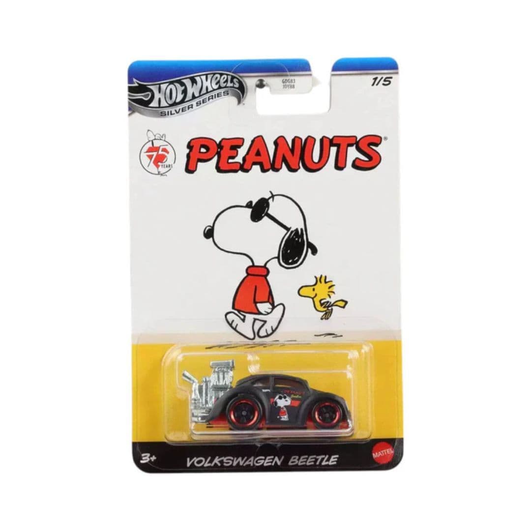 Hot Wheels Silver Series Peanuts 75 Years Volkswagen Beetle – 1:64 Die-Cast Car (Imported)
