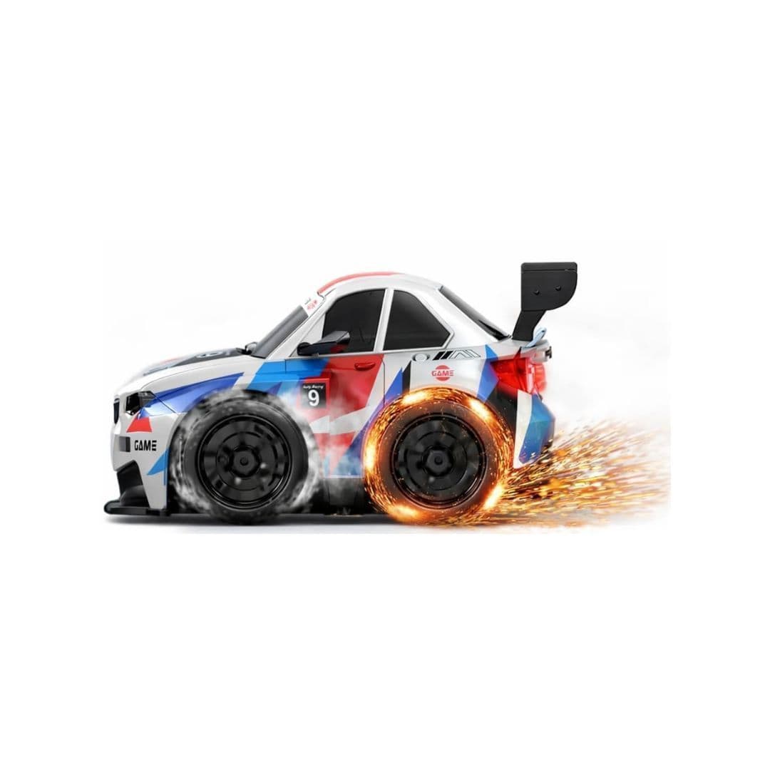 Short Axis Spark Drift RC Car – High-Speed 2.4GHz Remote Control Car with Spark Effect & LED Lights (Rechargeable | Drift Tyres Included)